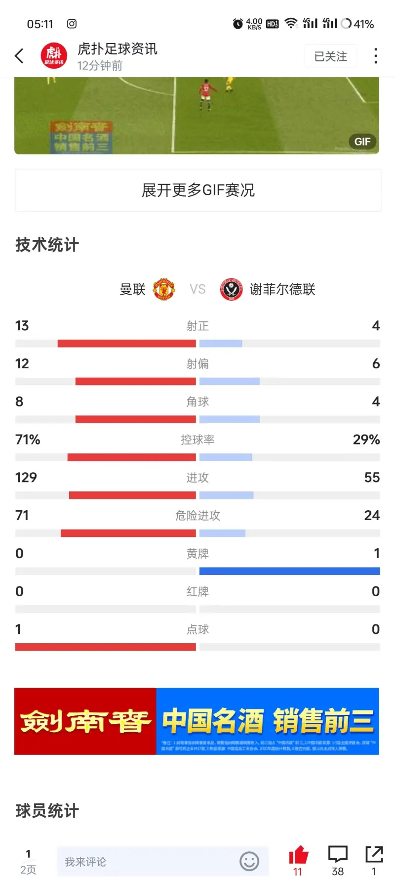 曼联客场不敌谢菲联，前四位置受威胁